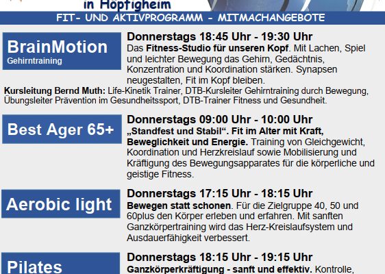Kursprogramme ab September 2020